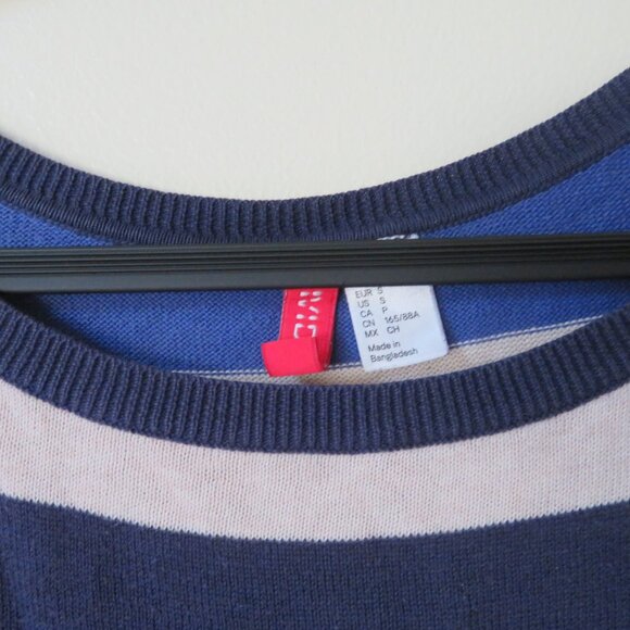 Oversized Striped Sweater Pink Blue size Small - Picture 2 of 3